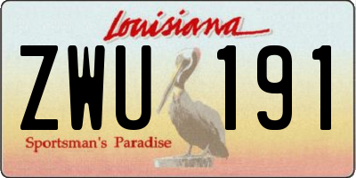 LA license plate ZWU191