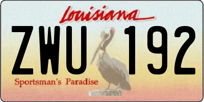 LA license plate ZWU192