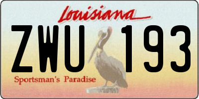 LA license plate ZWU193