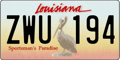LA license plate ZWU194
