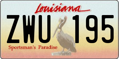 LA license plate ZWU195