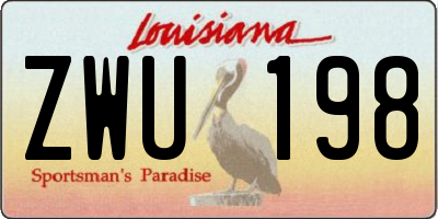 LA license plate ZWU198