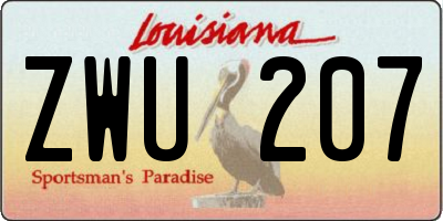 LA license plate ZWU207