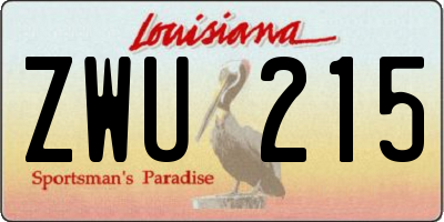 LA license plate ZWU215