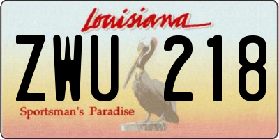 LA license plate ZWU218