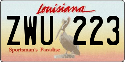 LA license plate ZWU223