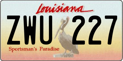 LA license plate ZWU227