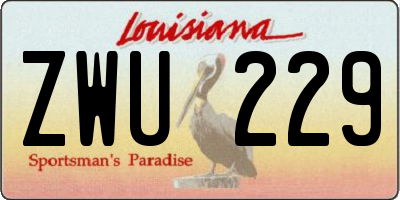LA license plate ZWU229