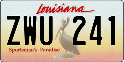 LA license plate ZWU241