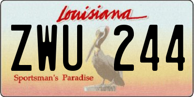 LA license plate ZWU244