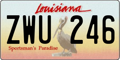 LA license plate ZWU246