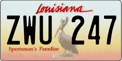LA license plate ZWU247