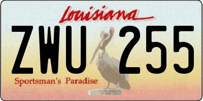 LA license plate ZWU255