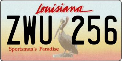 LA license plate ZWU256