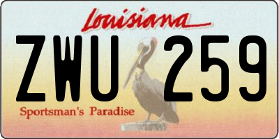 LA license plate ZWU259