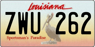 LA license plate ZWU262