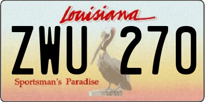 LA license plate ZWU270