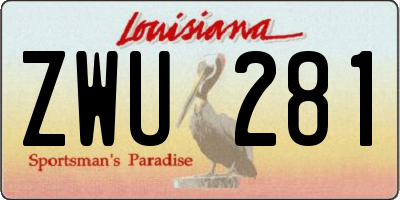 LA license plate ZWU281