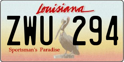 LA license plate ZWU294