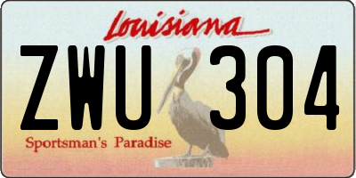 LA license plate ZWU304