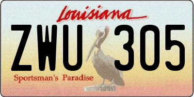 LA license plate ZWU305