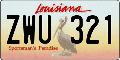 LA license plate ZWU321