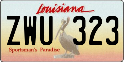LA license plate ZWU323