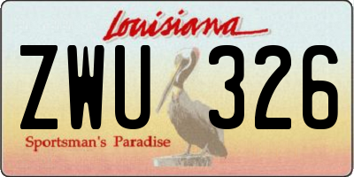 LA license plate ZWU326