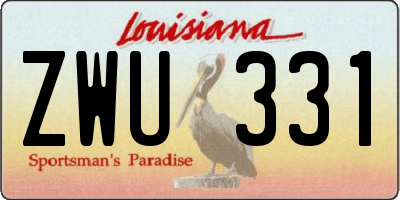 LA license plate ZWU331