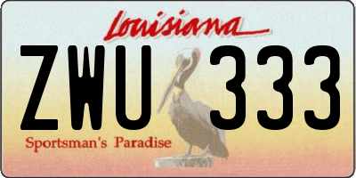LA license plate ZWU333