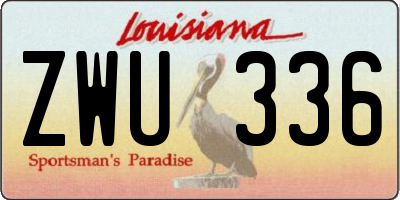 LA license plate ZWU336