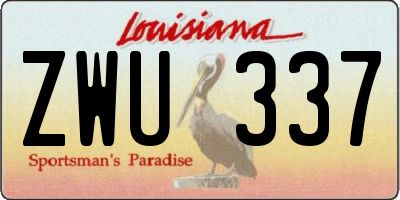 LA license plate ZWU337