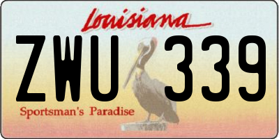 LA license plate ZWU339