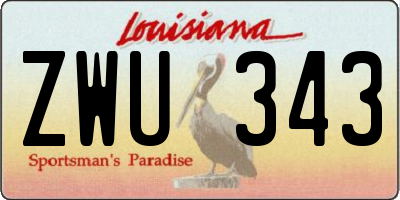 LA license plate ZWU343