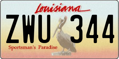LA license plate ZWU344
