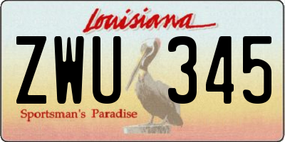 LA license plate ZWU345