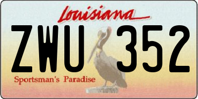 LA license plate ZWU352