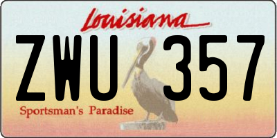 LA license plate ZWU357