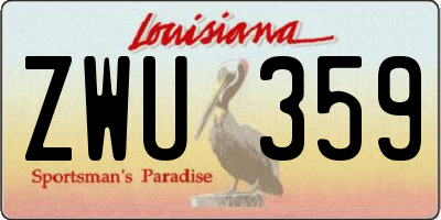 LA license plate ZWU359