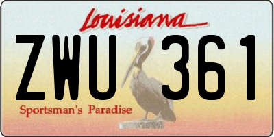 LA license plate ZWU361