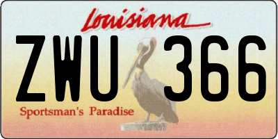 LA license plate ZWU366