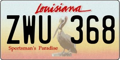 LA license plate ZWU368