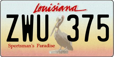LA license plate ZWU375