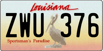 LA license plate ZWU376