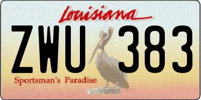 LA license plate ZWU383