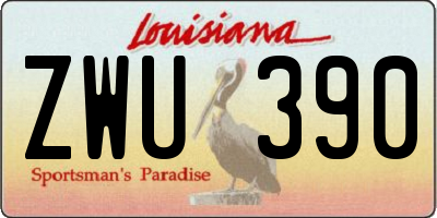 LA license plate ZWU390