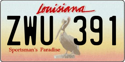 LA license plate ZWU391