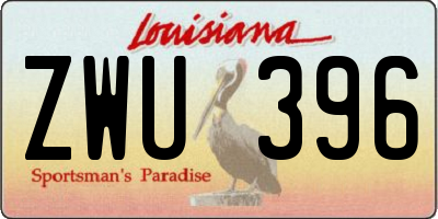 LA license plate ZWU396
