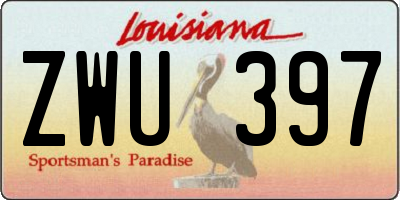 LA license plate ZWU397