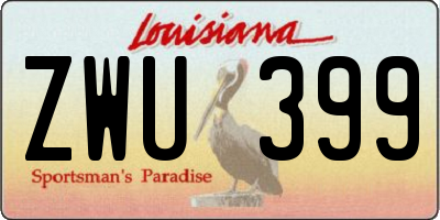 LA license plate ZWU399